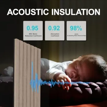 Yuzzy Acoustic Slat Wood Panels - Rustic Gray Design