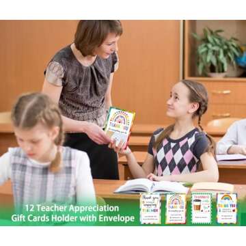 JUESMOS Teacher Gift Card Holder - Perfect for Appreciation Gifts