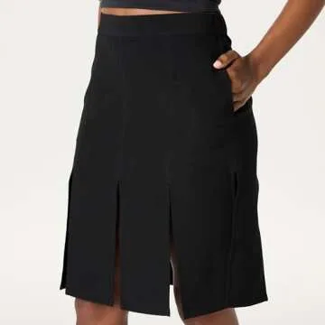 The Drop Women’s Carwash Slit Skirt, Black, XXL, Plus Size