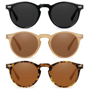 YMRFW Retro Small Round Polarized Sunglasses - Vintage Charm with UV Protection