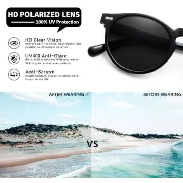 YMRFW Retro Polarized Sunglasses for Stylish UV Protection