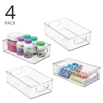 mDesign Bathroom Storage Container Bins - Versatile Organization