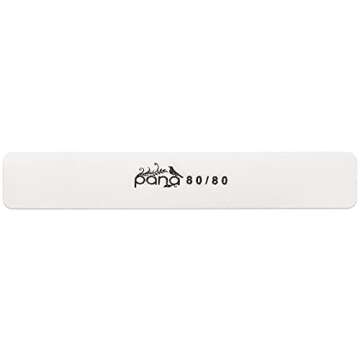 10pcs - PANA Jumbo Double-Sided Emery Nail File for Manicure, Pedicure, Natural, and Acrylic Nails - White (Grit 80/80)