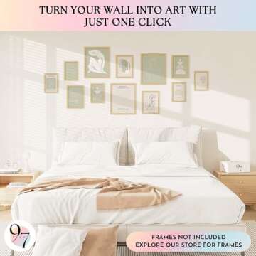 97 Decor Sage Green Posters for Room Aesthetic - Matisse Sage Green Wall Art Prints, Abstract Sage Green Pictures, Neutral Boho Wall Art, Beige Green Dorm Decorations for Teen Girls (8x10 Unframed)