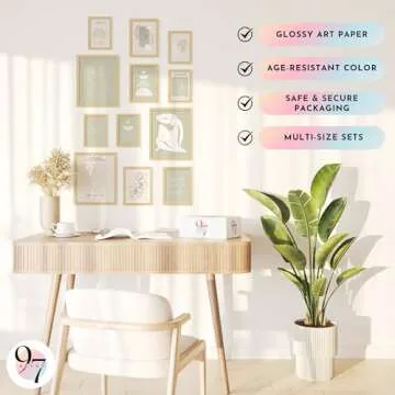 97 Decor Sage Green Posters for Room Aesthetic - Matisse Sage Green Wall Art Prints, Abstract Sage Green Pictures, Neutral Boho Wall Art, Beige Green Dorm Decorations for Teen Girls (8x10 Unframed)