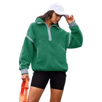 Stylish Oversized Fleece Pullover for Women - Panadila