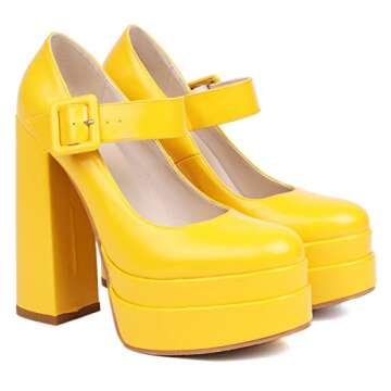 KiutSymo Platform Chunky Heels Perfect for Weddings and Parties