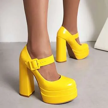 KiutSymo Platform Chunky Heels Perfect for Weddings and Parties