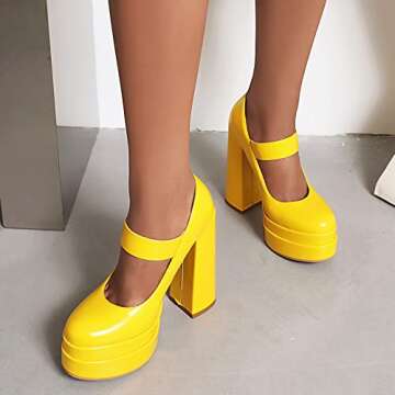 KiutSymo Platform Chunky Heels Perfect for Weddings and Parties