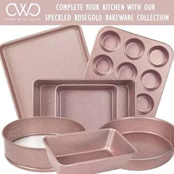 Cook with Color 14 Inch Non Stick Pizza Pan - Rose Gold