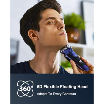 Rechargeable Electric Razor for Men: IPX6 Waterproof Shaver - Fast 1.5H Charge, Gentle on Sensitive ...