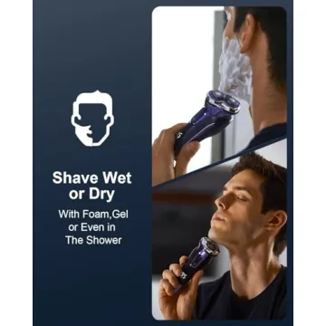 Rechargeable Electric Razor for Men - Wet/Dry Shaving