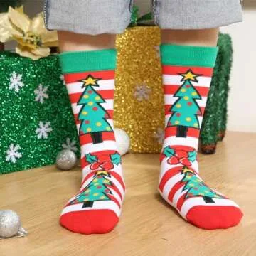 YEXIPO Funny Christmas Socks For Men Women Crew Socks Unisex Novelty Christmas Gifts