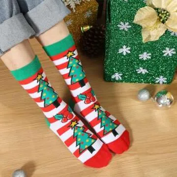 YEXIPO Funny Christmas Socks For Men Women Crew Socks Unisex Novelty Christmas Gifts