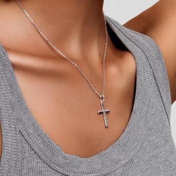 Elegant Handcrafted Sterling Silver Cross Necklace for Women