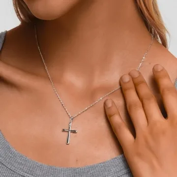 Elegant Handcrafted Sterling Silver Cross Necklace for Women