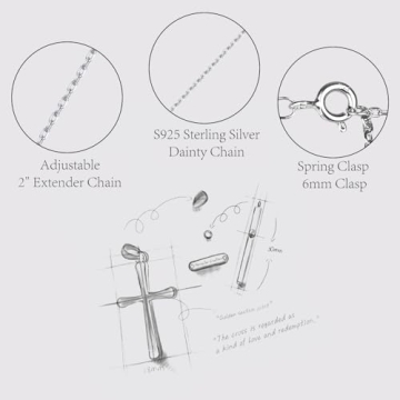 Elegant Handcrafted Sterling Silver Cross Necklace for Women