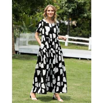 YESNO Women Casual Bohemian Floral Dress for Summer