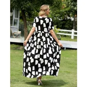 YESNO Women Casual Bohemian Floral Dress for Summer