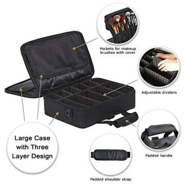 Ballage Large Makeup Bag – Adjustable Cosmetic Organizer