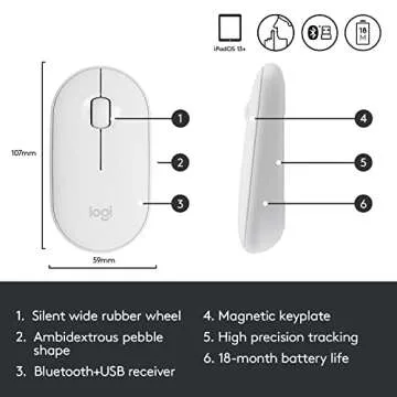 Logitech Pebble i345 Bluetooth Mouse - Stylish & Silent