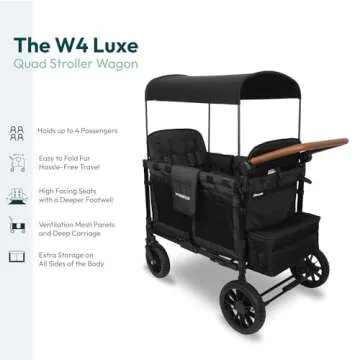 Wonderfold W4 Luxe 4 Seater Stroller Wagon with Canopy