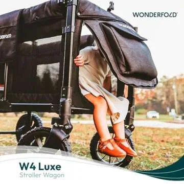 Wonderfold W4 Luxe 4 Seater Stroller Wagon with Canopy