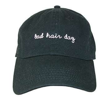 David & Young Bad Hair Day Embroidered Cotton Baseball Cap, Black