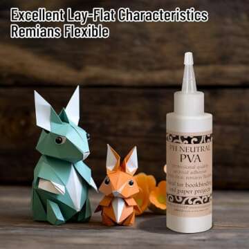 Books By Hand, PH Neutral PVA Adhesive, Bookbinding Glue, Dries Clear, Remains Flexible - 4 Ounce