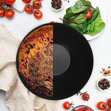 ShineMe Salad Bowl Set of 3, Natural Bamboo Fiber Salad Serving Bowls with Lids,Mixing Bowl for Preparing and Serving Salad, Cereal, Fruit, Veggies, Popcorn,Chips & Bread(10",8",6")