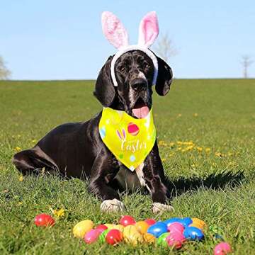 Weewooday 4 Pieces Holiday Puppy Bandanas St. Patrick's Dog Bandanas Easter Adjustable Dog Scarf Patriotic Day Dog Washable Bibs Valentine's Puppy Scarves Festival Dog Costume Accessories