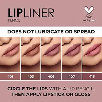 Lamel Vibrant and Long-Lasting Lip Pencils - Compact and Convenient Design in a Range of Trendy Shades, 416 (1.7g / 0.06oz)