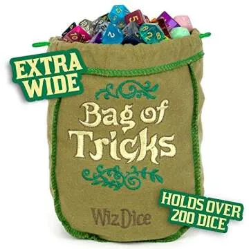 Wiz Dice DND Dice Set - 140 Pieces Total (20 Sets of 7 Dice in Unique Colors) & Storage D&D Dice Bag-Polyhedral Role Playing Dice - Perfect DND Accessories for TTRPG Dice Games - Bag of Tricks