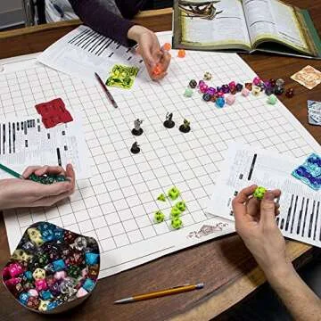 Wiz Dice DND Dice Set - 140 Pieces Total (20 Sets of 7 Dice in Unique Colors) & Storage D&D Dice Bag-Polyhedral Role Playing Dice - Perfect DND Accessories for TTRPG Dice Games - Bag of Tricks