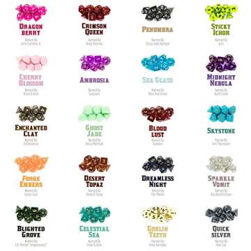 Wiz Dice DND Dice Set - 140 Pieces Total (20 Sets of 7 Dice in Unique Colors) & Storage D&D Dice Bag-Polyhedral Role Playing Dice - Perfect DND Accessories for TTRPG Dice Games - Bag of Tricks