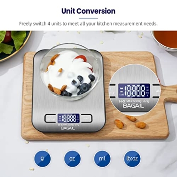 BAGAIL Digital Kitchen Scale for Cooking and Baking