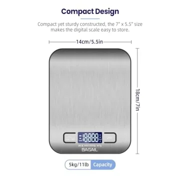 BAGAIL Digital Kitchen Scale for Cooking and Baking