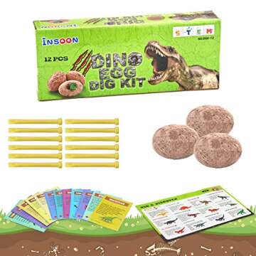 Insoon Dinosaur Toys Dinosaur Eggs Dig Kit Discover 12 Baby Dinos Archaeology and Paleontology Learn...