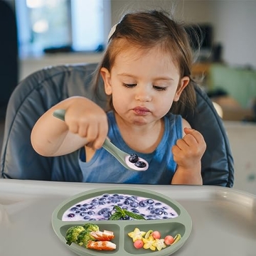 Eascrozn Baby Spoons 6 Pack Soft Silicone Utensils