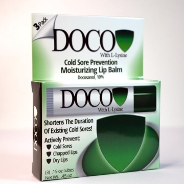DocoShield Lip Balm with Docosanol and Lysine 3-Pack for Cold Sores