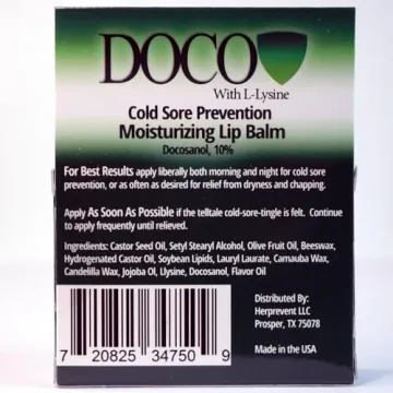 DocoShield Lip Balm with Docosanol and Lysine 3-Pack for Cold Sores