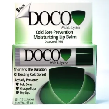 DocoShield Lip Balm with Docosanol and Lysine 3-Pack for Cold Sores
