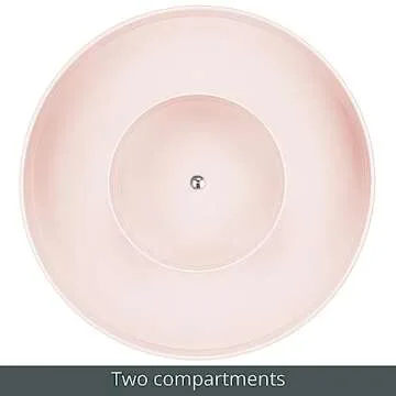 mDesign Plastic Lazy Susan Round Turntable Storage Tray - Rotating Organizer for Makeup, Cosmetics, Nail Polish, Vitamins, Shaving Kits, Hair Spray, Medical Supplies, First Aid - Light Pink/Blush
