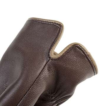 alqqas Winter Fashion Leather Gloves for Women, Warm Cashmere Lining Touchscreen Texting Driving Dress Gloves