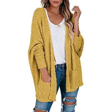 ZESICA Women's Casual Long Sleeve Open Front Soft Chunky Knit Sweater Cardigan Outerwear