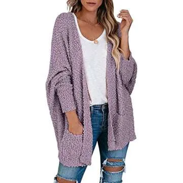 ZESICA Women's Casual Long Sleeve Open Front Soft Chunky Knit Sweater Cardigan Outerwear