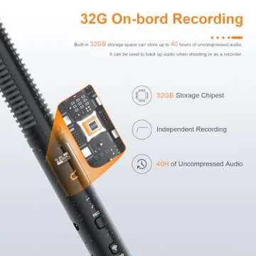 COMICA VM40 Shotgun Microphone with Wireless Modes, 48kHz/32-bit, 32GB Storage, Safety Audio Track, Super Cardioid Camera Mic for Filmmakers, Vloggers - Wireless Mic for Camera, Smartphone, PC