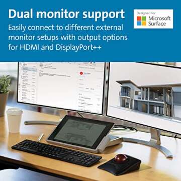 Kensington SD7000 Surface Pro Dock - Dual 4K Output & Ergonomic Design