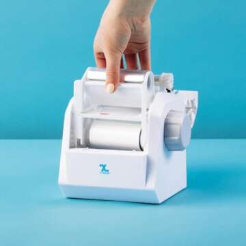 Xyron Create-A-Sticker, Mini, 2.5” Sticker and Label Maker Machine, Portable, Includes Permanent Adhesive, Pre-Loaded (XRN250-CFTEN)