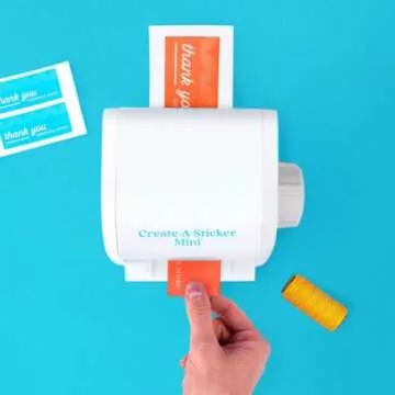 Xyron Create-A-Sticker, Mini, 2.5” Sticker and Label Maker Machine, Portable, Includes Permanent Adhesive, Pre-Loaded (XRN250-CFTEN)